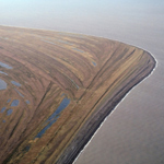 Image from air of the beach ridges at Cape Krusenstern National Monument