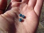 Blue glass trade beads