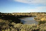 View of the canyon gorge and river plain.