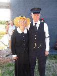costumed keeper and wife