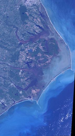 Outer Banks of North Carolina as seen from