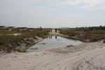 Damage to the backroad in the lighthouse area