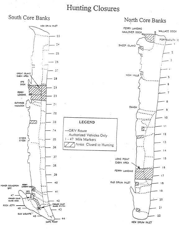 map of areas closed to hunting