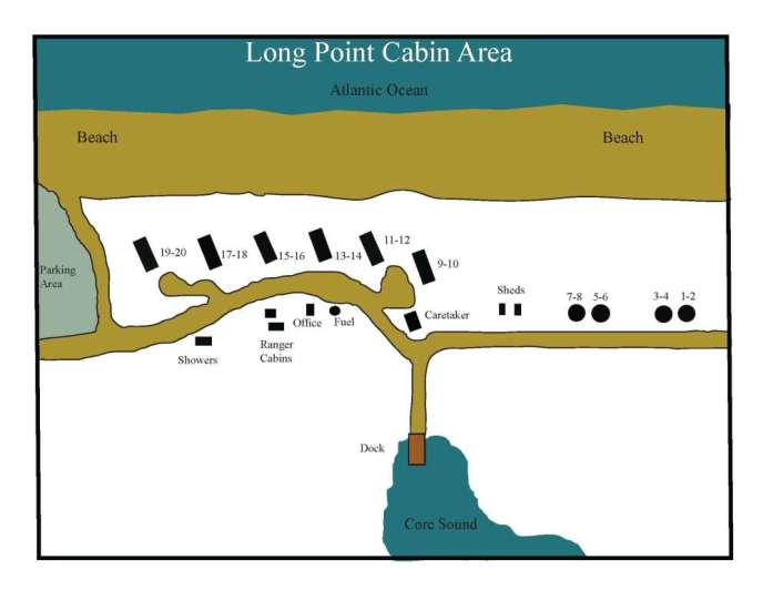 Long Point Cabin Camp Map