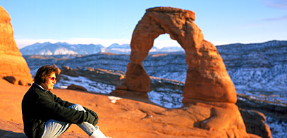 photo: Watching the sunset at Delicate Arch in Arches National Park