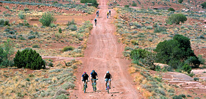 photo: Mountain bikers on the White Rim Road