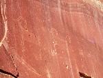 Petroglyphs often depict zoomorphic, or animal-like figures, that include bighorn sheep, deer, dogs, birds, snakes and lizards. 