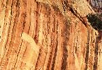 Clay minerals with oxides of iron and manganese leave shades of black and brown on rock walls called desert varnish.
