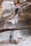 Rappelling in Burro Wash