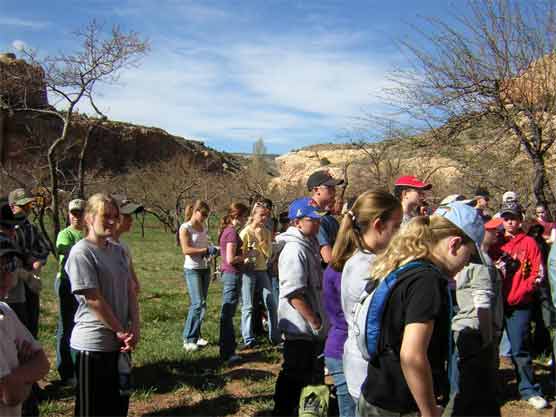 Students from Wayne Middle School participated in a four-hour service project clearing the Historic Fruita Orchards of pruning debris last week.