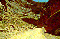 Road into Capitol Gorge. No longer a through road.
