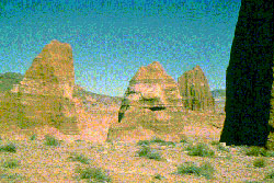 Sculptured Monoliths with names such as Walls of Jericho and the Temples of the Sun, Moon, and Stars.