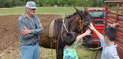 Huey Goodwin and his mule