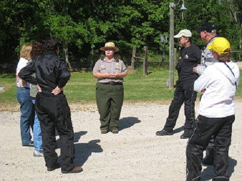 Jo Ann with visitors