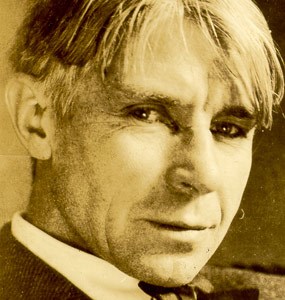 photo of Carl Sandburg as young poet, photographer unknown, circa 1920s