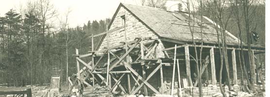 The Blue Blazes contact station under construction in 1941 is currently the park Visitor Center