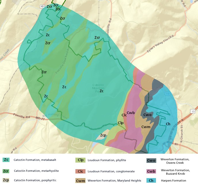 Catoctin Map with Geologic Layers