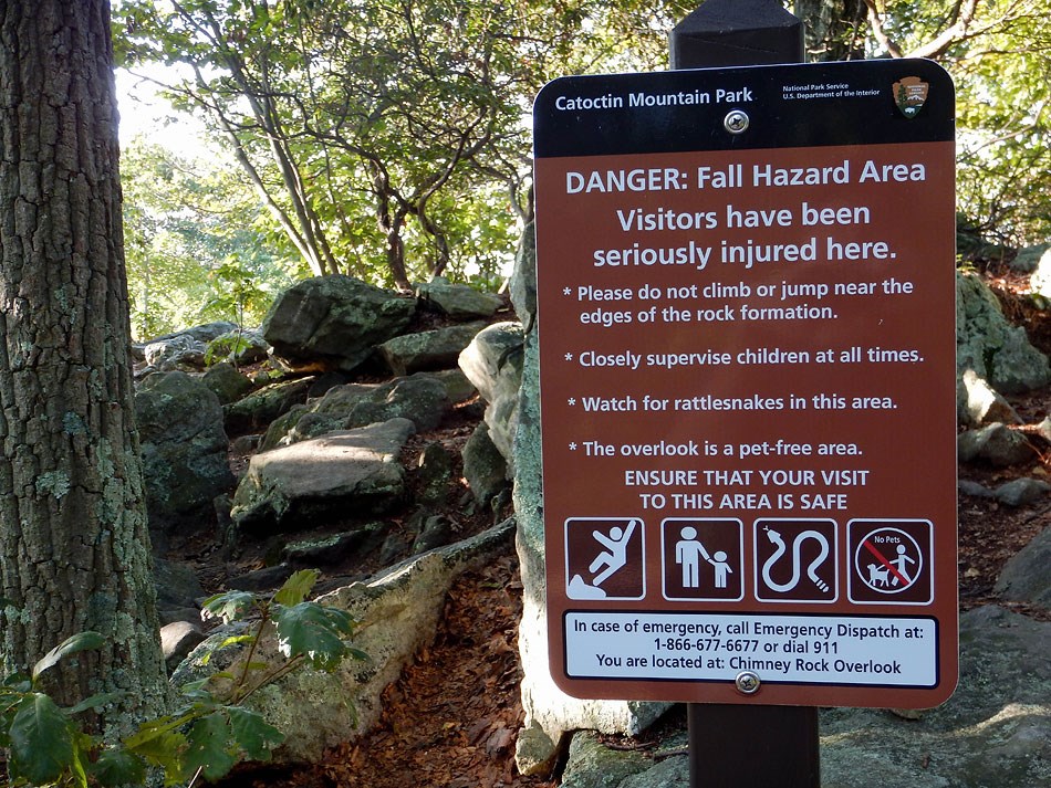 Safety Sign at Chimney Rock