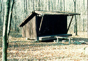 Front view of Adirondack Shelter