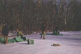 Poplar Grove campsite in winter
