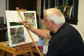 Artist-In-Residence Carl Braun in action.