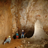 A crawl on the Hall of the White Giant Tour in Carlsbad Cavern.