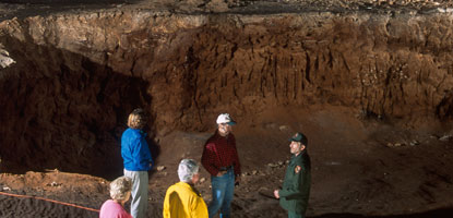 Among the things you'll see in this well-decorated backcountry cave is evidence of past guano mining.
