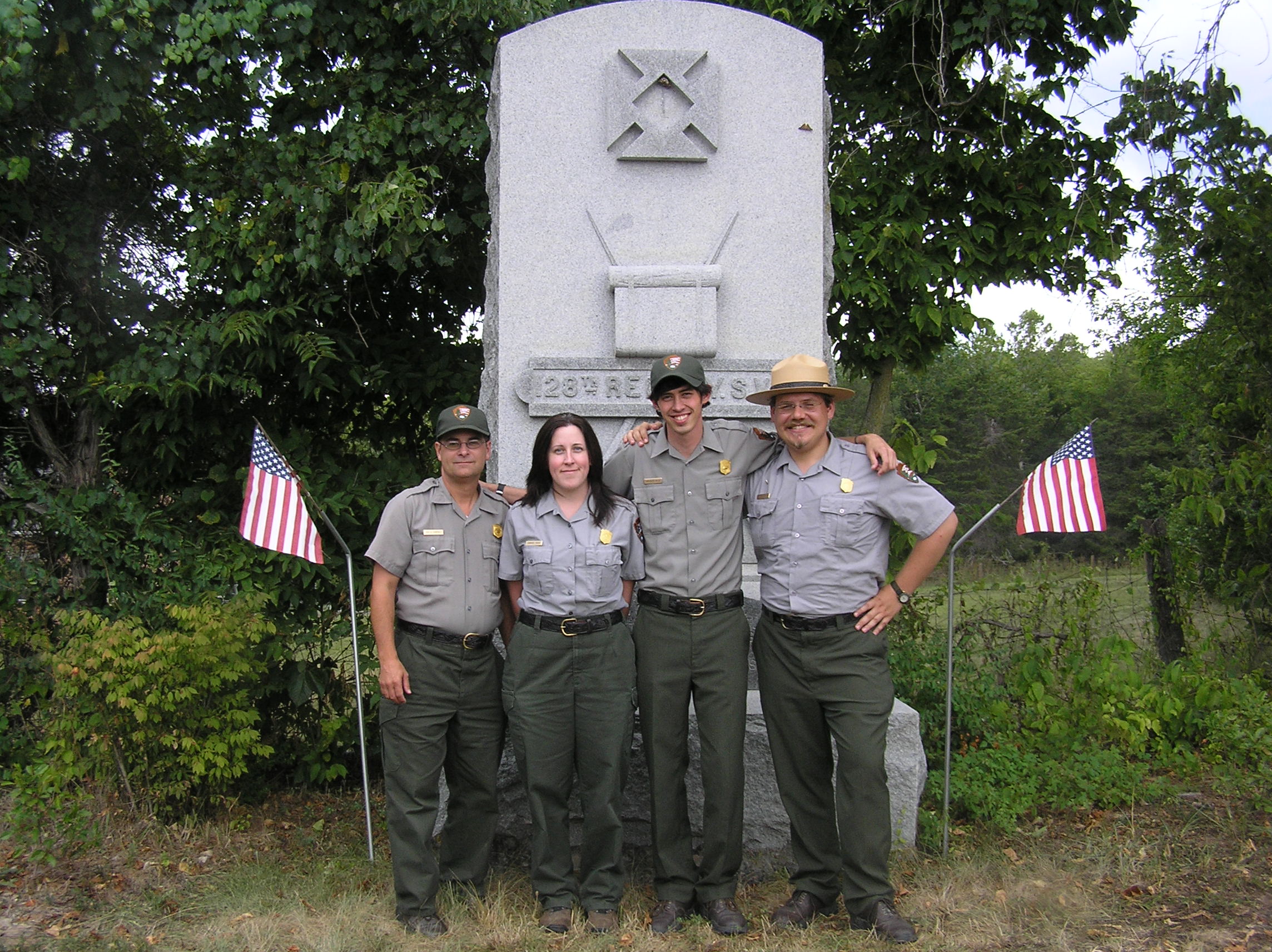 Rangers at 19th Corps Monument