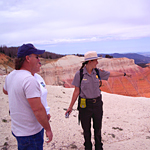 Visitors hiking on the Spectra Point Trail at Cedar Breaks National Monument.