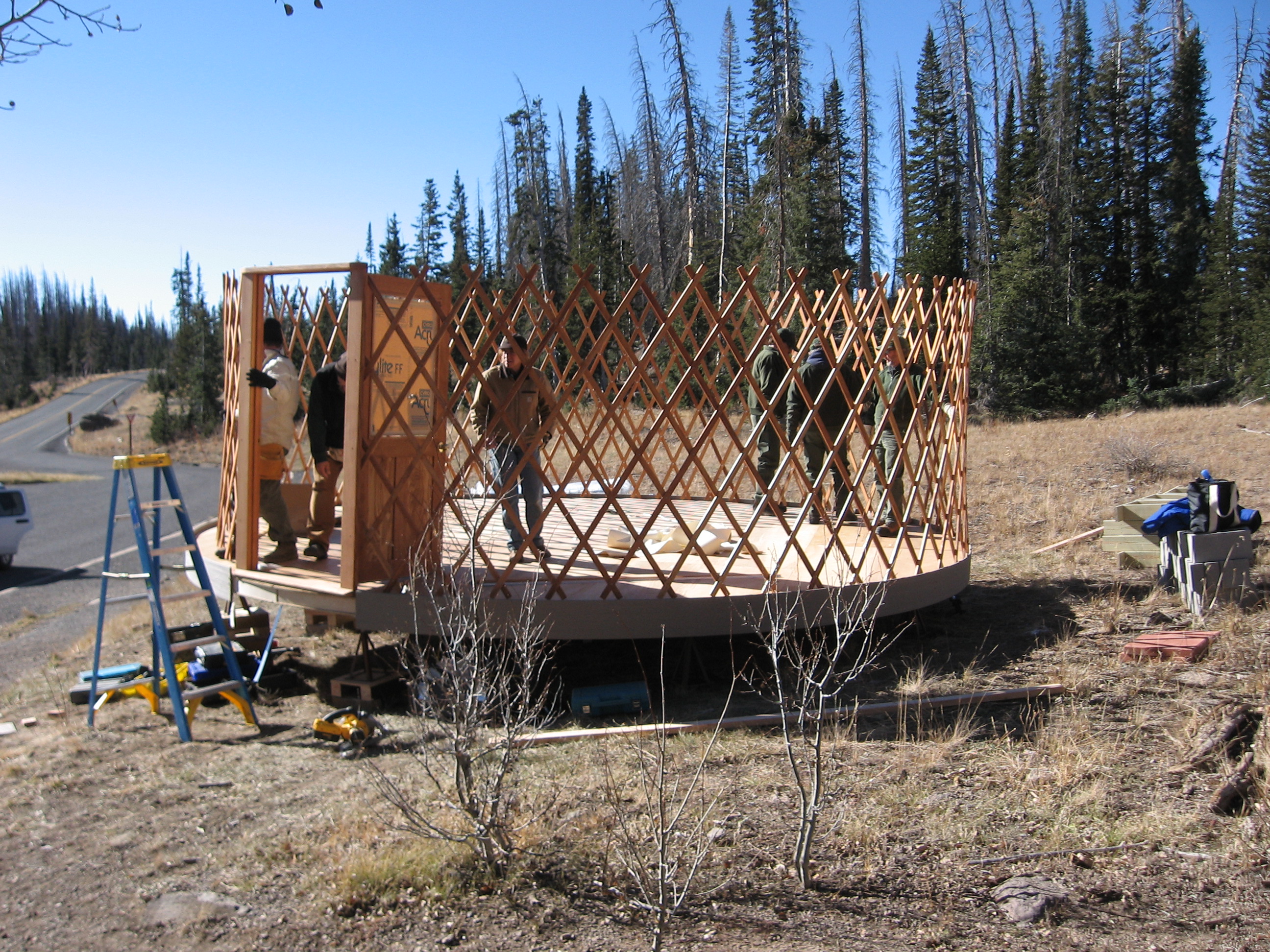 Lattice framework and door