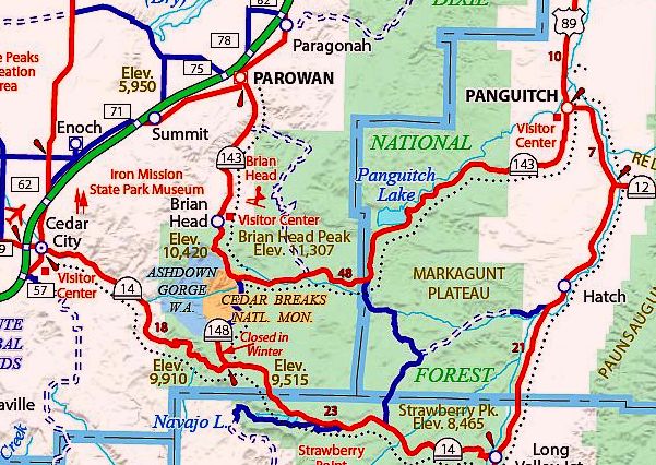 Southern Utah Area Map