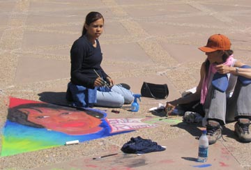 artists during chalk it up event