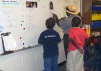 Ms. Dina making a point with some of her students during National Park Week.