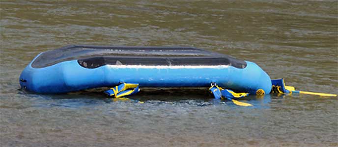 capsized raft