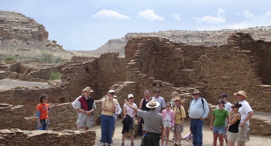 Ranger Kirk Peterson giving a tour of Pueblo Bonito