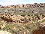 Photo of Pueblo Bonito from cliff above site