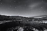B & W Photo of Chetro Ketl kiva at night