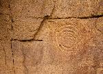 Photo of a spiral petroglyph