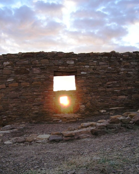 Photo of Equinox sunrise through Casa Rinconada doorway