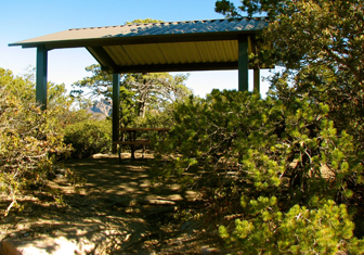 Covered picnic area. 