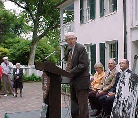 Photo of Justice Douglas memorial ceremony held at Great Falls Tavern