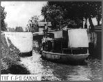 Canal boat entering a lock