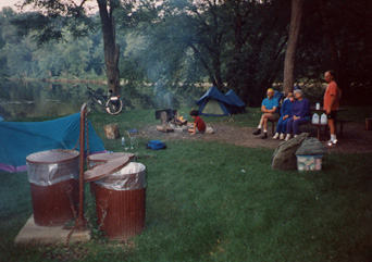 Photo of campers in park.