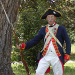 Volunteer in Revolutionary War period costume.