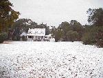 The House at Snee Farm with snow on the ground.