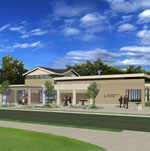Architect's rendering of the new visitor center at Little Rock Central High School National Historic Site.