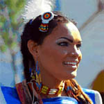 Portrait of Tasha Warrior in traditional dress.
