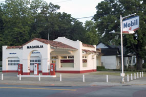 The Little Rock Central High School National Historic Site visitor center is located in a restored Mobil service station across the street from the high school.