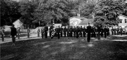 Young-2nd from left-in front of cadets at Wilberforce
