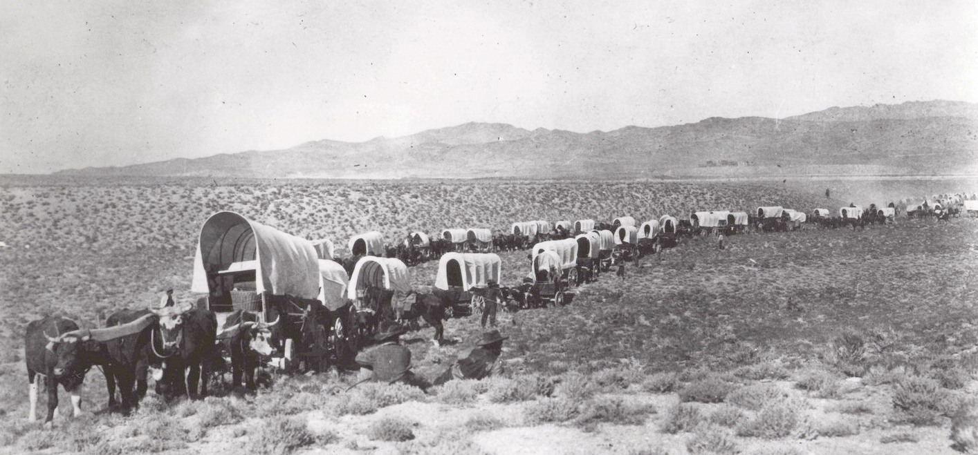 Wagons on trail 